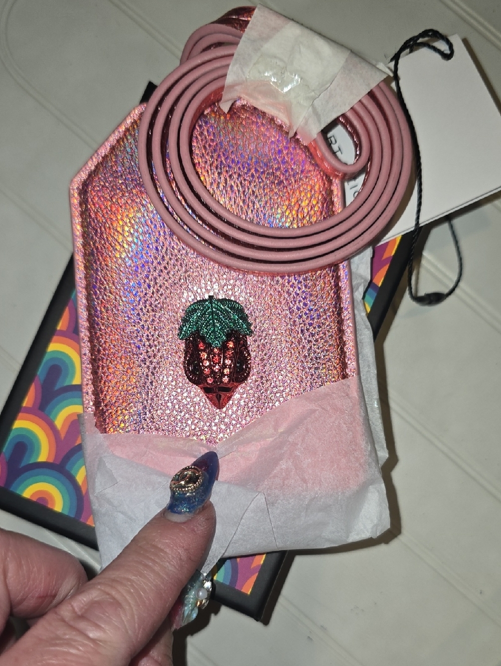 Kurt Geiger strawberry lanyard